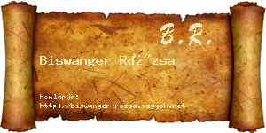Biswanger Rózsa névjegykártya